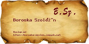 Boroska Szolón névjegykártya